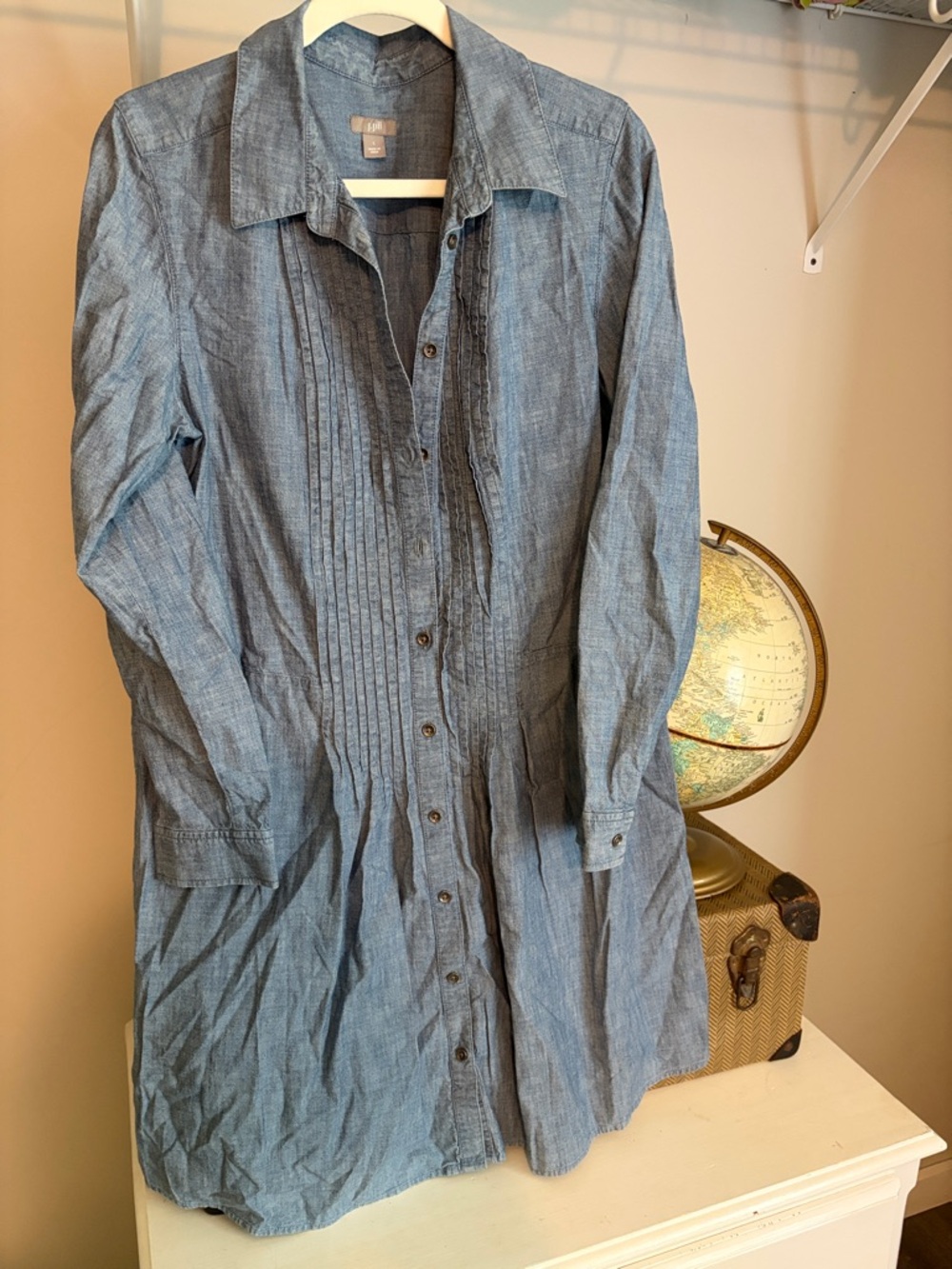 J. Jill Blue Chambray Tunic Shirt
